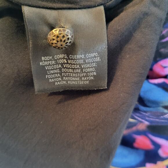 Maeve Womens Elia Floral Dress Size 14 Blue Cold-Shoulder Keyhole Trad Wide - Picture 5 of 10